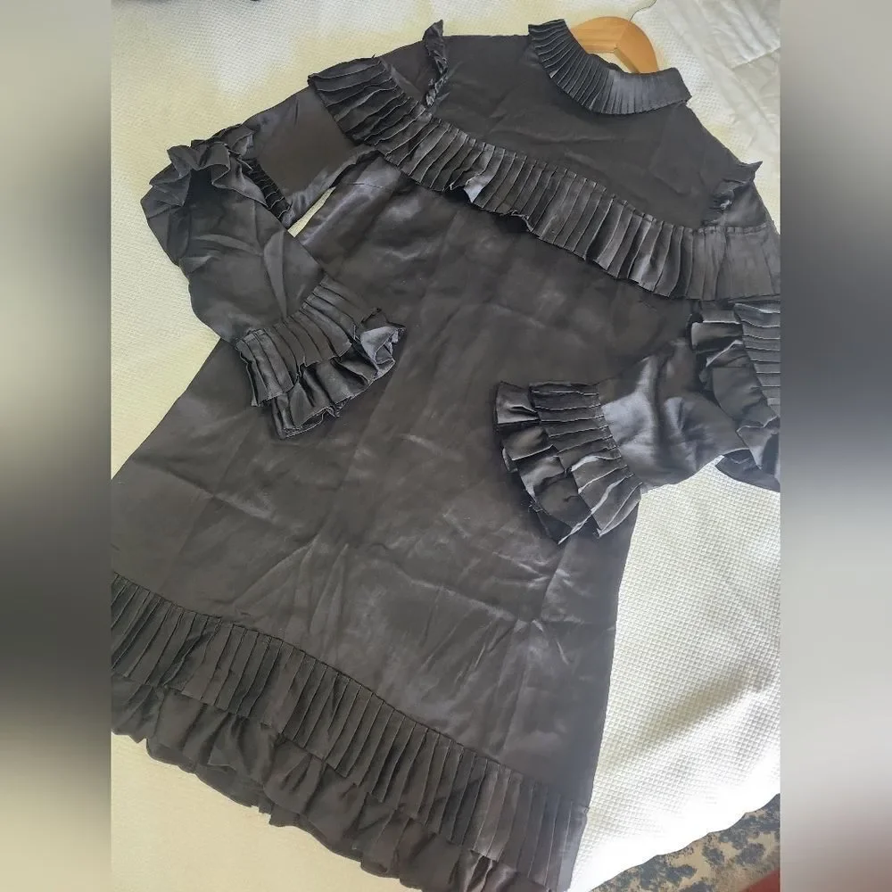 Frame Denim Black Ruffle Dress - Picture 6 of 15